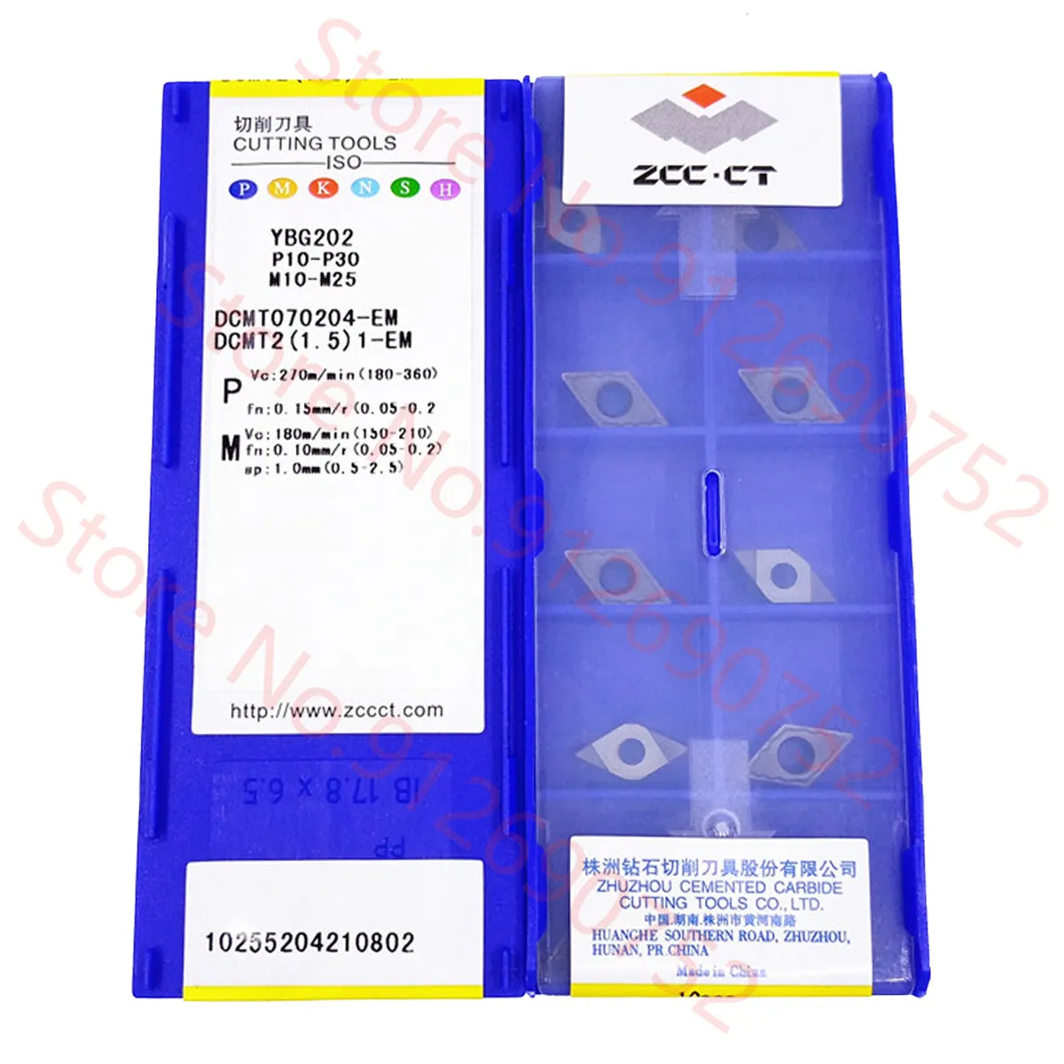 

ZCC.CT DCMT070204-EF YBG202/DCMT070204-EM YBG202 карбидная Вставка 10 шт./корт.