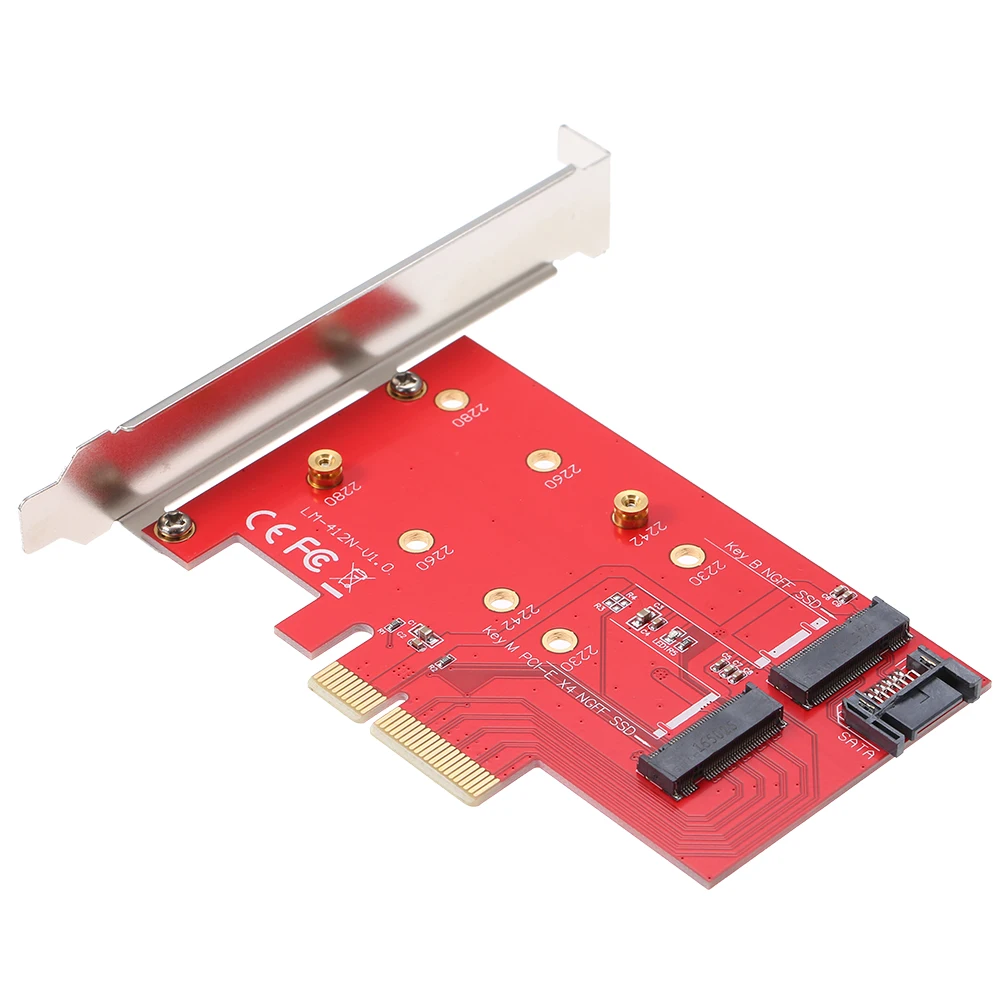 M.2 NVME NGFF SSD и B Ключ M ключ (SATA Based) на PCI E x4 адаптер с двумя слотами|Компьютерные