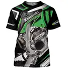 Мужская футболка с логотипом мотоцикла Kawasaki, летняя дышащая футболка для спортивной команды, 2021