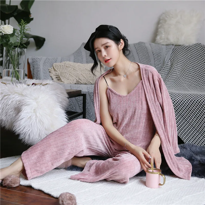 2019 ночное белье из хлопка для сна женские пижамы комплект пижам осенне-зимняя