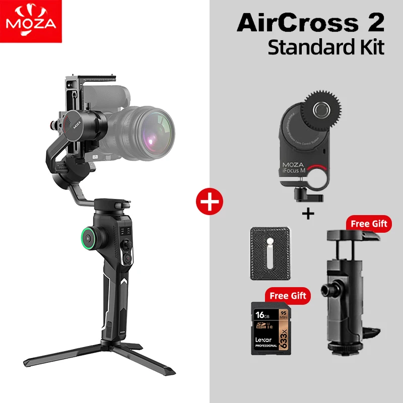 Aircross 2 focus Связаться со службой поддержки получить купон 1.8 кг полезная нагрузка 3-осевая камера стабилизатор подвеса Steadycam для Sony a6300 Panasonic GH5 Canon карданный Moza Aircross - Цвет: Aircross 2 focus