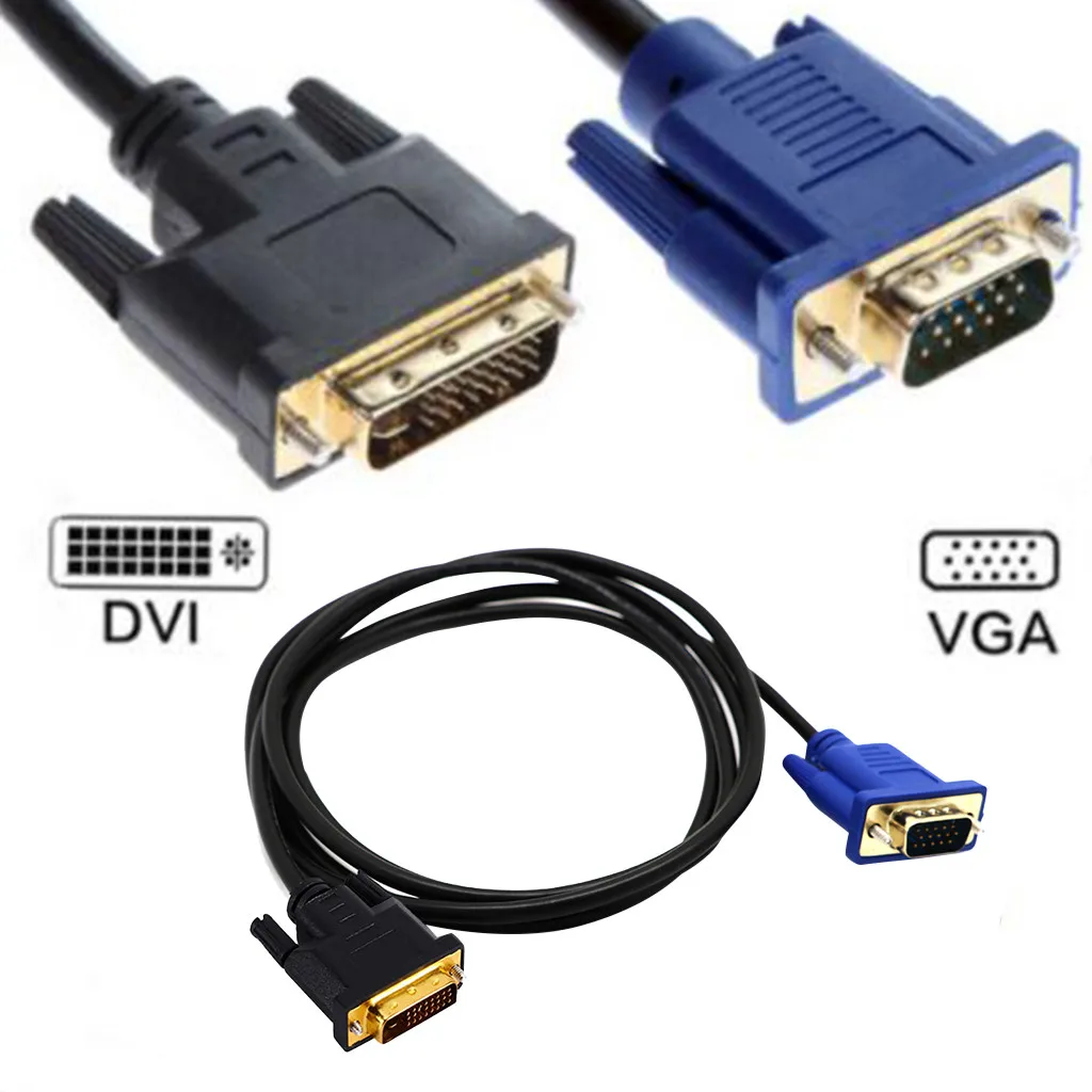 

4pcs DVI-I DVI To VGA D-Sub Video Adapter Cable Converter Leads 1080P HD Quality for Windows MAC OS 8.6 9 Systems or Above Light
