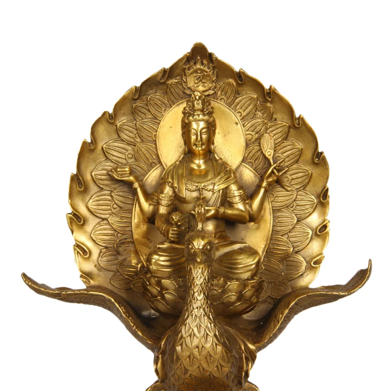 

LAOJUNLU Bronze Pure Copper Mahamayuri Peacock Ming Wang Peacock Pluto Ornaments Crafts Feng Shui Supplies
