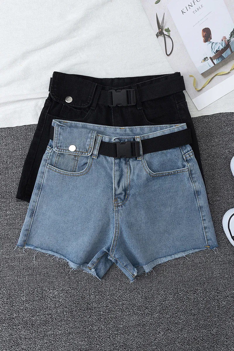 

High waist denim shorts women 2020 new A-line pants wide leg pants casual shorts plus size non elastic denim shorts