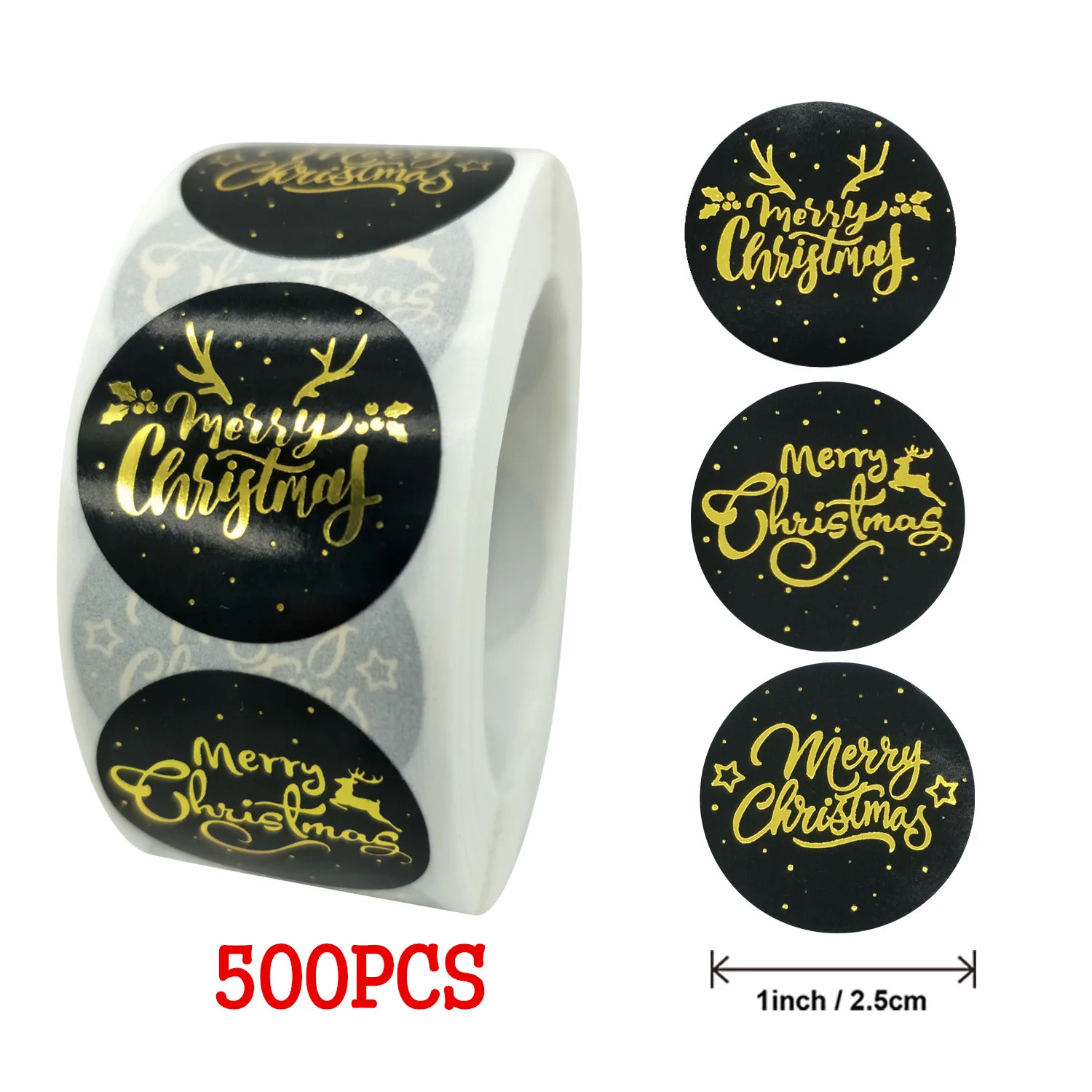 

Рождественская декоративная наклейка 500P, 1 дюйм, кавайные канцелярские принадлежности, журнал, подарочные карты, милые аниме, детские накле...