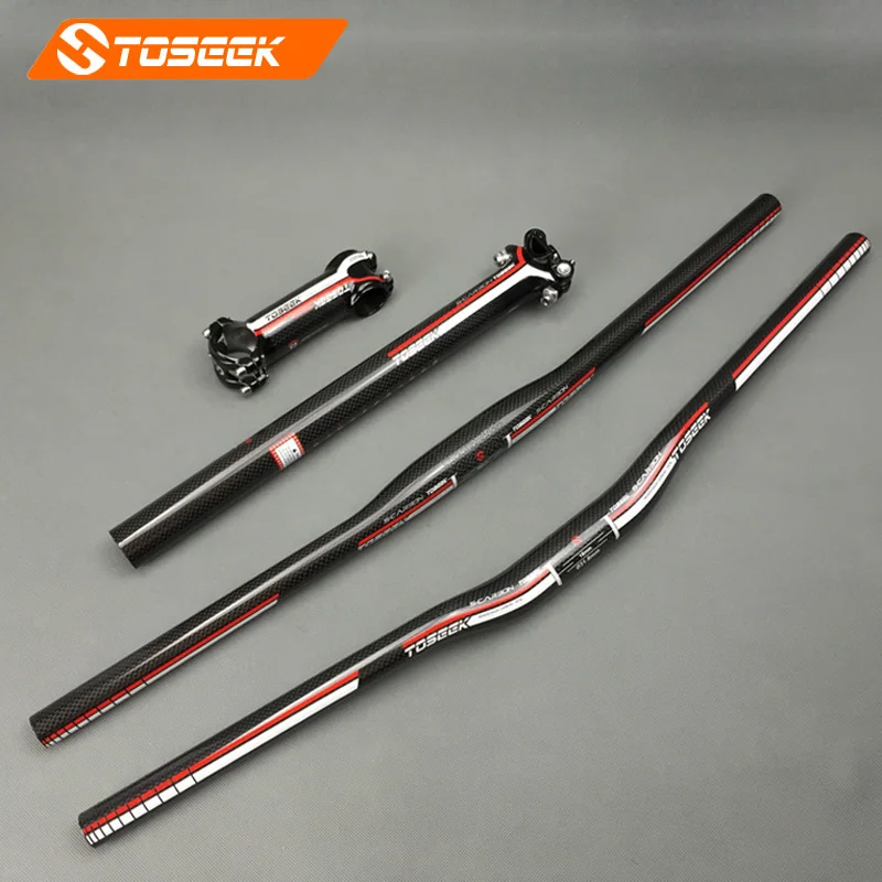 TOSEEK углеродное волокно руль для велосипеда комплекты руля труба из