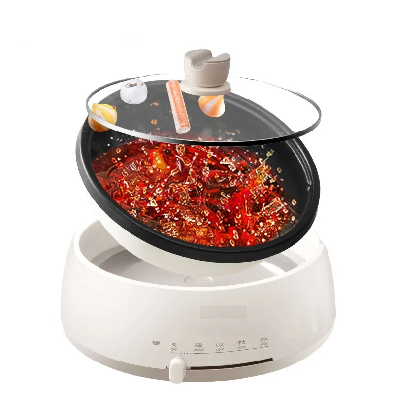 220V 4L Electric Hotpot Multi Cooker Non-stick Frying Pot Cooking Machine Household Hot Pot Cooker EU/AU/UK/US