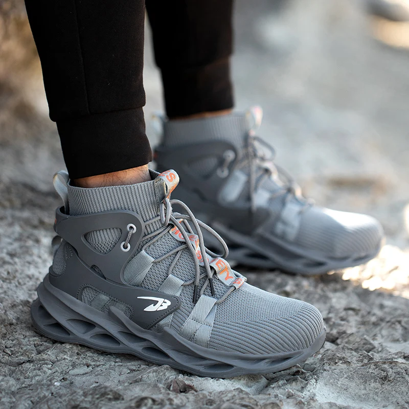 

2021 Male Work Boots Indestructible Safety Shoes Men Steel Toe Shoes Puncture-Proof Work Sneakers Male Shoes Adult Work Shoes