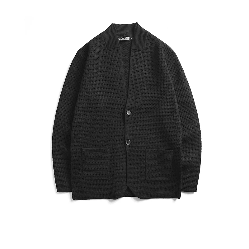 Весенне осенний кардиган Мужская одежда корейский Тонкий вязаный Блейзер