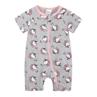 2022 new infant baby girls clothes cartoon animal short sleeve rompers newborn baby cotton clothing toddler girls roupas pajamas
