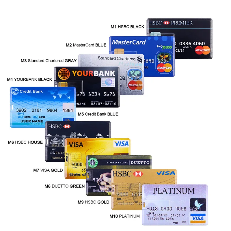 Кредитная банковская карта HSBC MasterCard памяти флеш накопитель usb 8 ГБ 16 USB 32 Гб 64 128