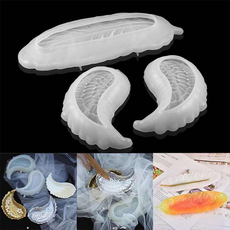 

124A кристальная эпоксидная смола для хранения согнутых перьев лоток для хранения силиконовая форма для держателей ювелирных изделий подста...