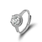 Муассанит кольцо S925 стерлингового серебра 1ct (6,5 мм) карат Белый D Цвет любимой Регулировка размера обручальные кольца для женщин, хорошее ювелирное изделие