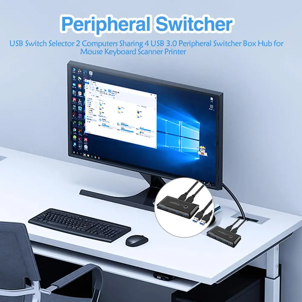 USB3.0 Переключатель Селектор 2 компьютера обмен 4 USB 3 0 периферийный коммутатор