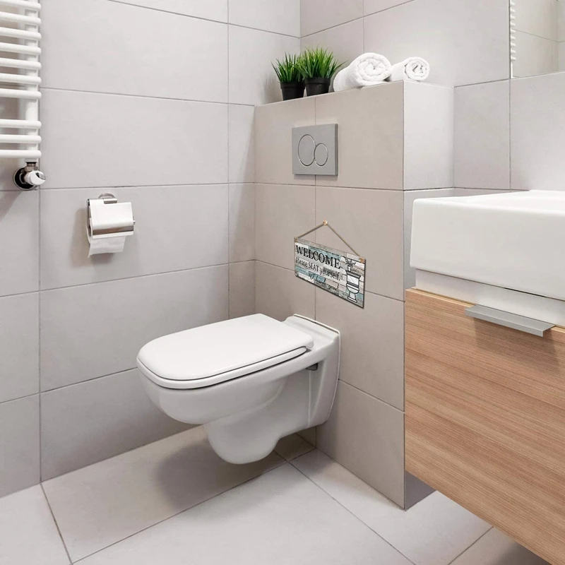 Настенный декор ванной комнаты подвесной деревянный знак Добро пожаловать