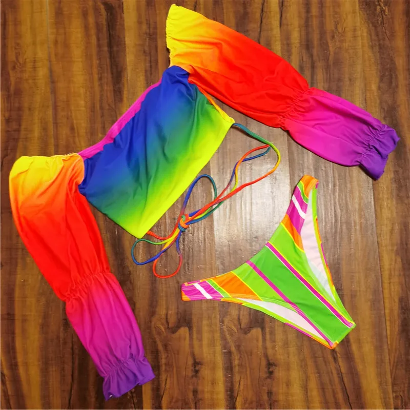 купальник женский 2021 новый длинный рукав раздельный купальники женские пуш ап