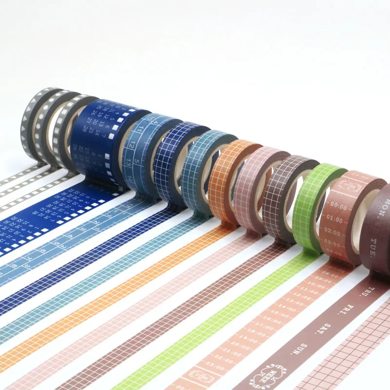 Календарь неделя время дизайн и сетка васи лента японская бумага DIY планировщик 10