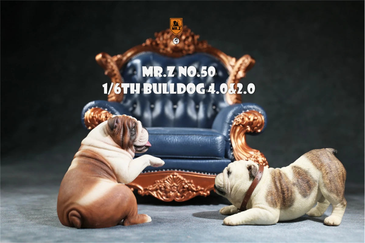 Mr.Z 1/6 British Bulldog V4.0 Dog Pet Figure Canidae Animal Model Decor Toy Desktop Ornaments Children Adults Kids GK Xmas Gift |