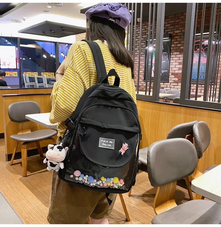 

2068 Large-capacity Japanese solid color backpack for female college students