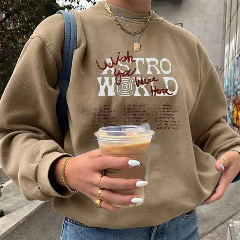 

Women hoodie Harajuku Pullover round neck long Fashion oversized hoodie women sleeve letter hoodie for women printing urban