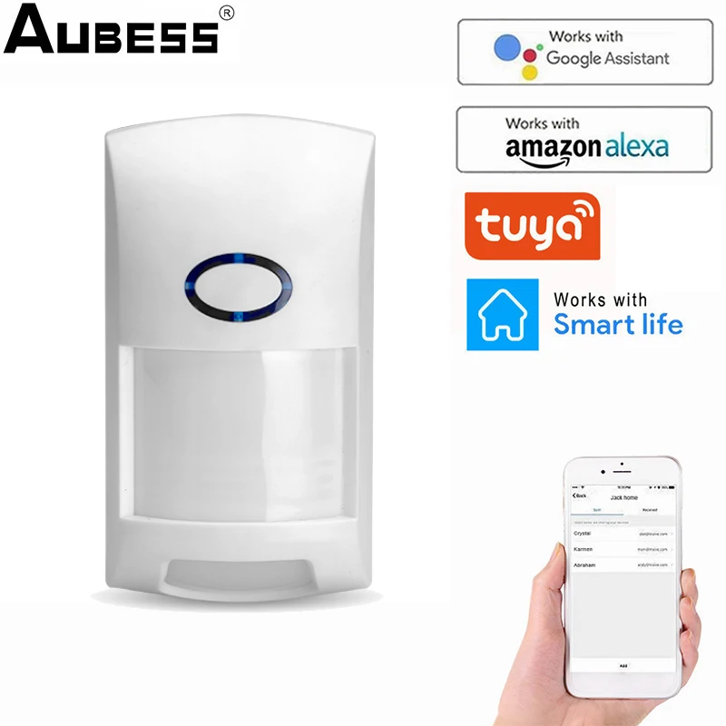 

New Tuya Smart WiFi Infrared Detectors Motion Sensor Alarm Compatible With Tuya APP Smart Life APP Mobile Control Smart Home Hot