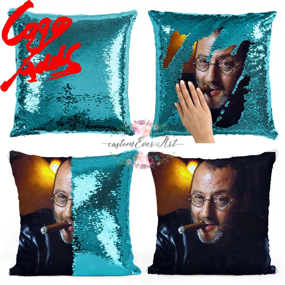 

Jean Reno sequin pillow | sequin Pillowcase | Two color pillow | gift for her | gift for him | pillow | magic pillow