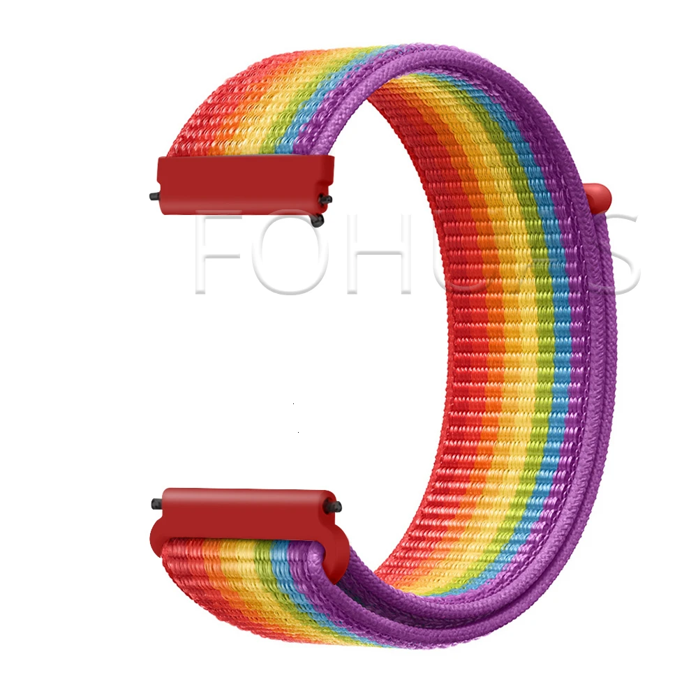 Нейлоновый ремешок 20 мм 22 мм для Xiaomi Amazfit Gtr 47 мм samsung Galaxy Watch 42 мм 46 мм Active gear S3 классический ремешок HUAWEI WATCH 2 Pro