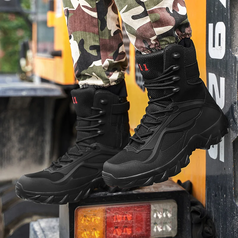

Autumn and Winter Large Size High Top Outdoor Sports Desert Shoes Tooling Hiking Shoes Men's Shoes New