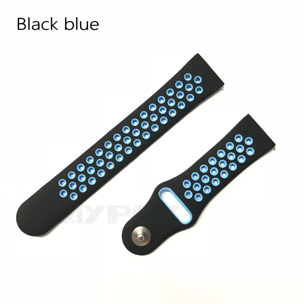 black blue Красочные Мягкие силиконовые часы ремешок для Xiaomi Huami Amazfit Pace дышащий браслет Сменные браслеты 22 мм ремешок - Цвет: black blue