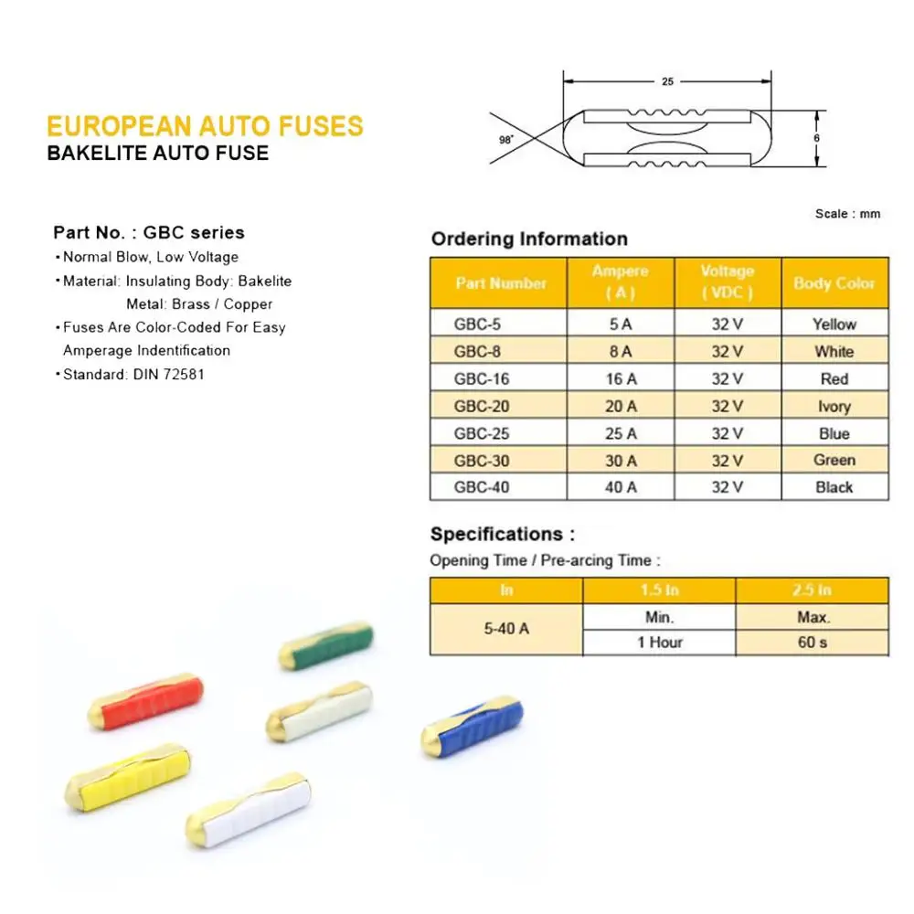 PMFC 30 Упаковка GBC автомобильный европейский блок предохранителей в ассортименте