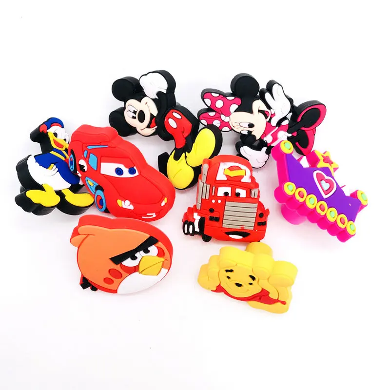 Разноцветные Мультяшные дверные ручки мягкая резинка ящика ручка для комода