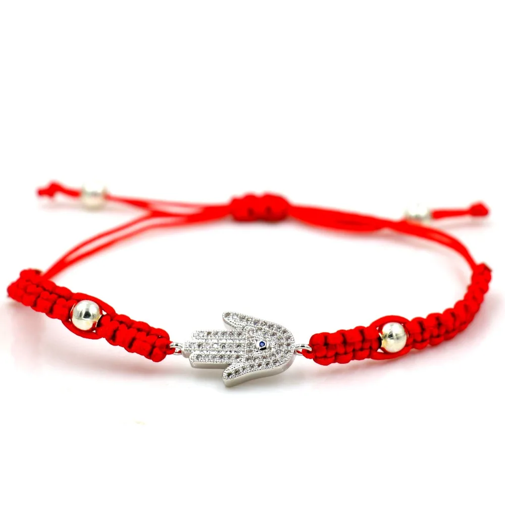 Белый циркония собака зрительно-моторную Шарм браслет желаний черный Красный