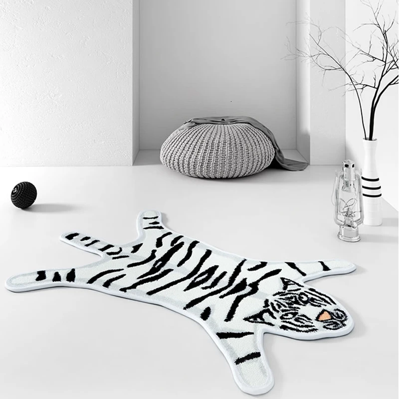 Оригинальный мультяшный коврик для входной двери в форме тигра Впитывающий