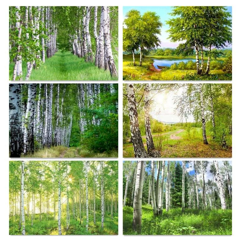 

Gatyztory Forest Landscape Painting By Numbers Kits Oil Paints Diy Drawing On Canvas Acrylic Paint Wall Pictures For Living Room