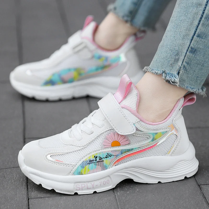 New Kids Sneakers White Breathable Spring Running Sports Shoes For Girls Fashion Casual Children Sneakers Girls Chaussure Enfant