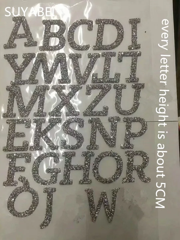 2 листа 52 шт./лот алфавитные Стразы с аппликацией патчи Горячая фиксация дизайн