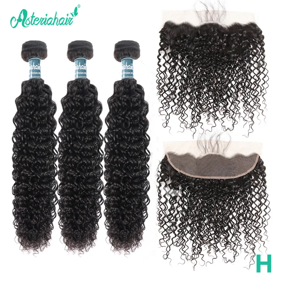 Бразильские кудрявые пряди с фронтальной застежкой человеческих волос