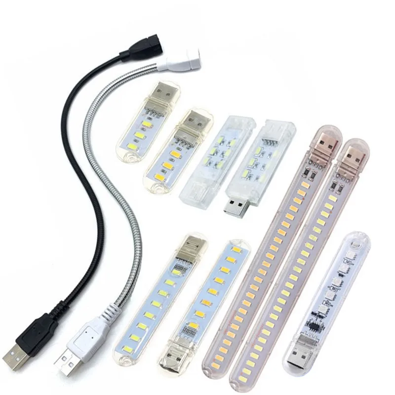 

DC 5V Mini LED Night Light Portable 3leds 10LEDs 24LEDs USB Reading Table Lamp Bendable Extension Pole USB Book Lights