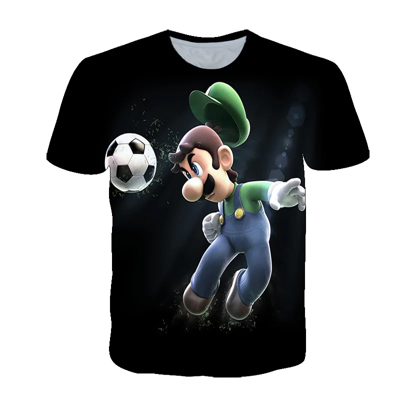 

2021 Summer New 3D Printing Mary Brothers T-Shirt Children's Casual Round Neck Short-Sleeved Boys And Girls Anime T-Shirt