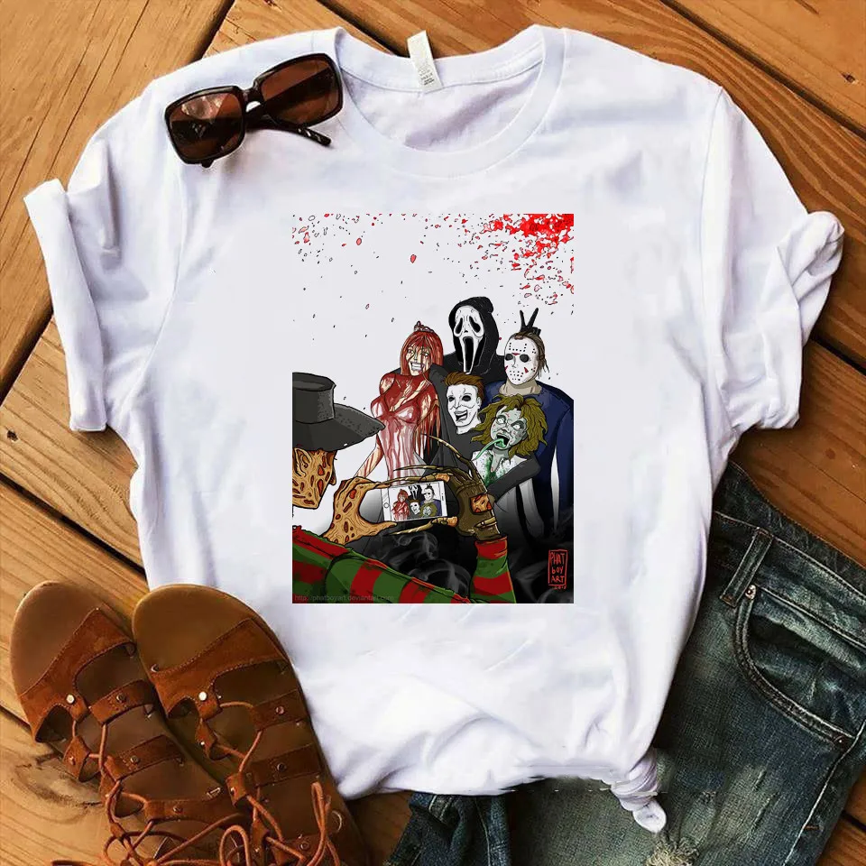 Женская футболка с принтом клоуна Марди Гра на Хэллоуин летняя в стиле Харадзюку