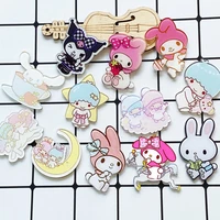 1pcs fashion rabbit brooch cartoon acrylic badges backpack pins diy clothes sticker cartoon anime pvc brooch girls gifts