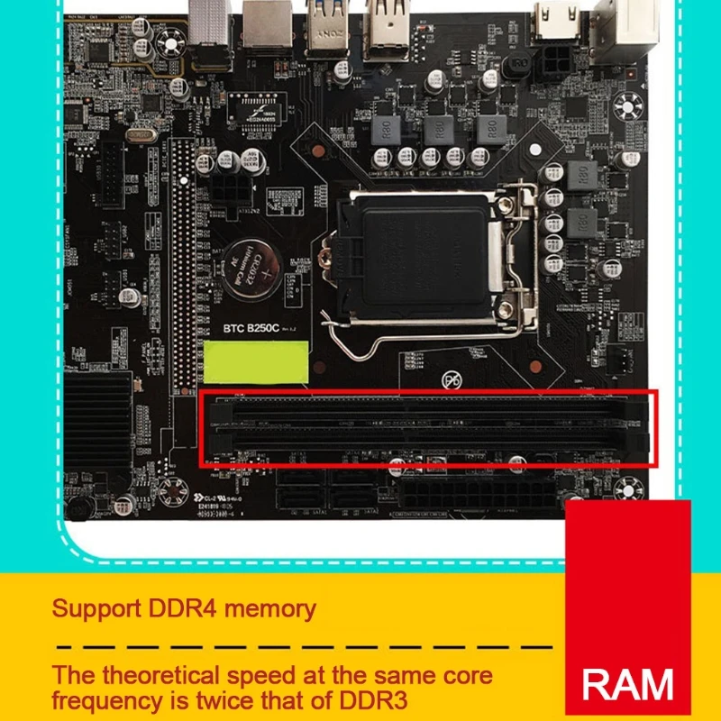 

New Miner Motherboard B250C BTC for CPU Set 12 Video Card slot support LGA 1151 DDR4 Memory SATA3.0 USB3.0 Low Power