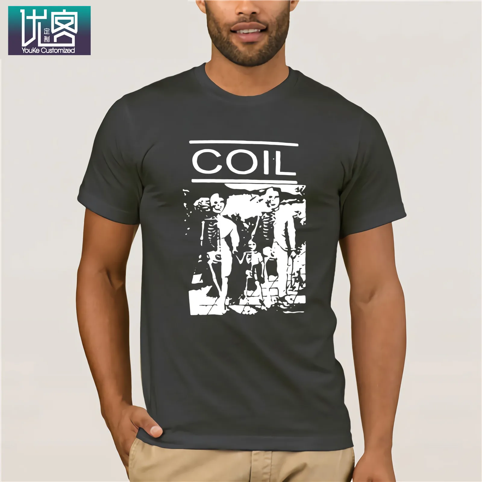 Мужская футболка Coil Band experital music group музыкальная концертная новинка хлопковая