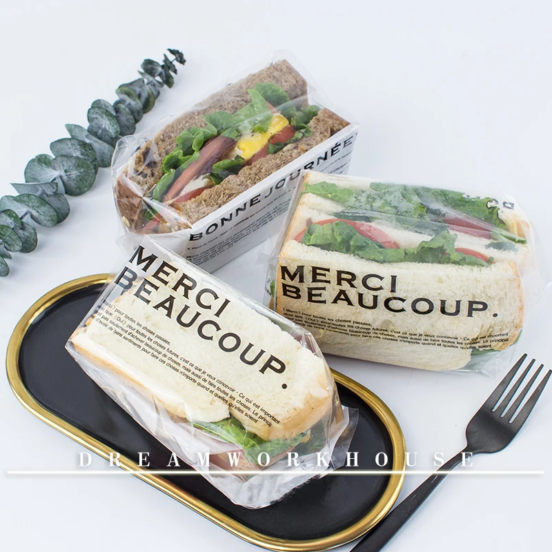 Bread Bag English Newspaper Design Cake Toast Disposable Dog