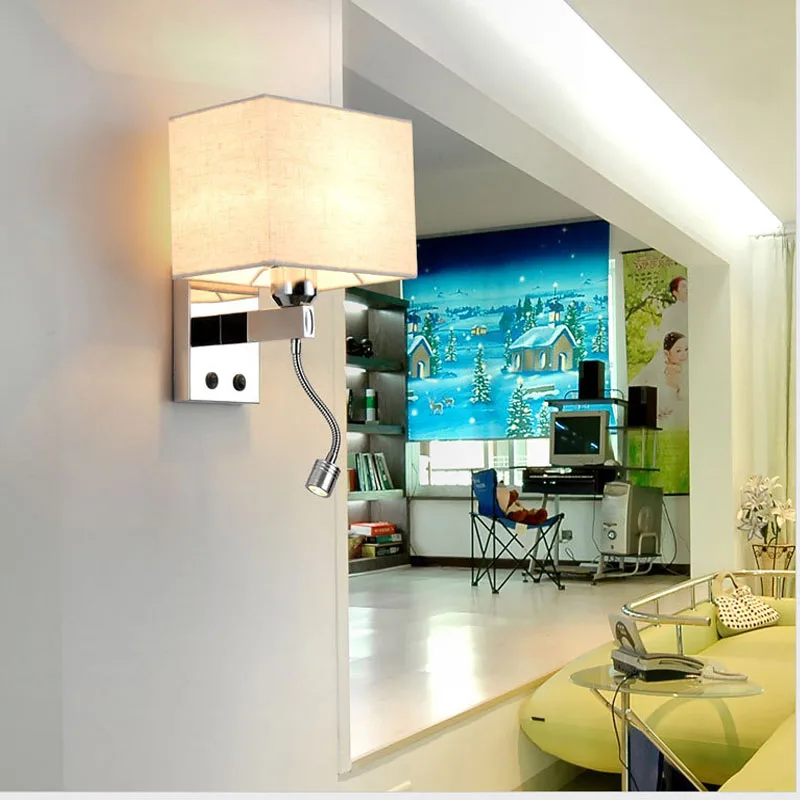 Настенный светильник светодиодный Современный домашний декоративный из ткани