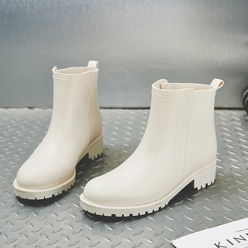 

New Low-heeled PVC Classic Non-slip Waterproof Wild Casual Comfortable Fashion Trend Daily Female Rain Boots Three Colors G01-17
