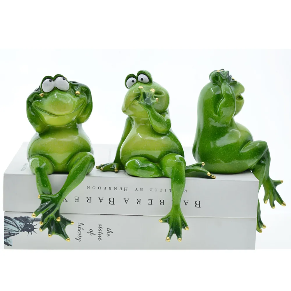 MYBLUE 3 шт./компл. Don't Talk Listen Look Frog Статуэтка миниатюрная Сказочный Сад нордические
