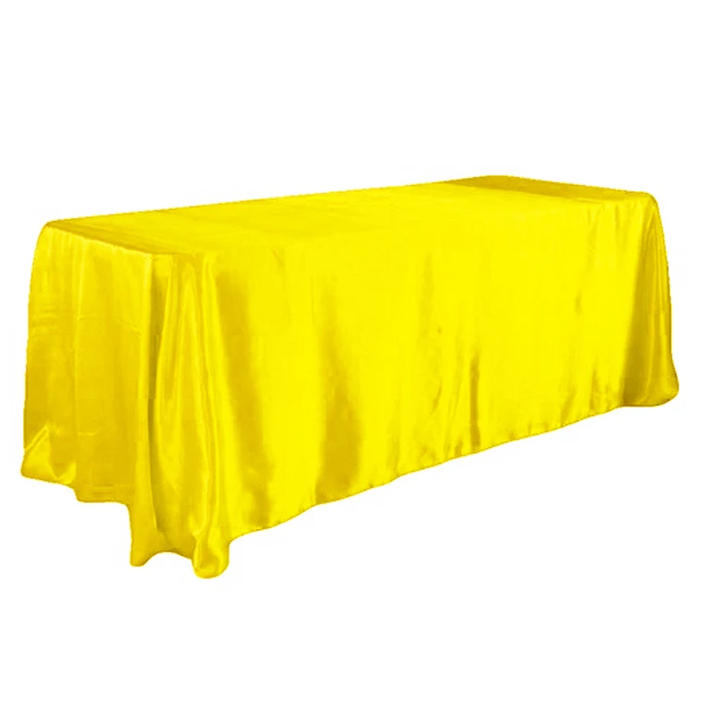 Yellow 5 шт. 228x335 см белая/черная скатерть из полиэстера для свадебного стола прямоугольная атласная Скатерть для украшения свадебной вечеринки - Цвет: Yellow