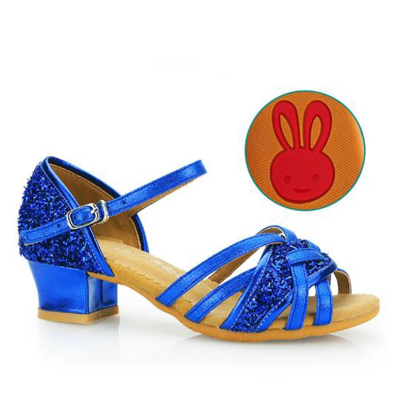 Туфли детские для латиноамериканских танцев мягкие босоножки на низком каблуке