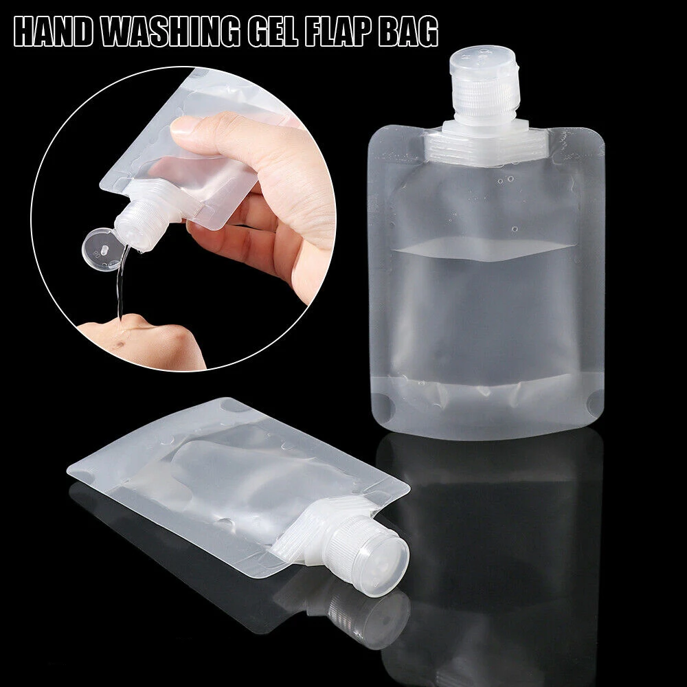 

10pcs Clear Reusable Leakproof Refillable Pouches Cosmetic Containers for Shampoo Lotion Liquid Dispenser